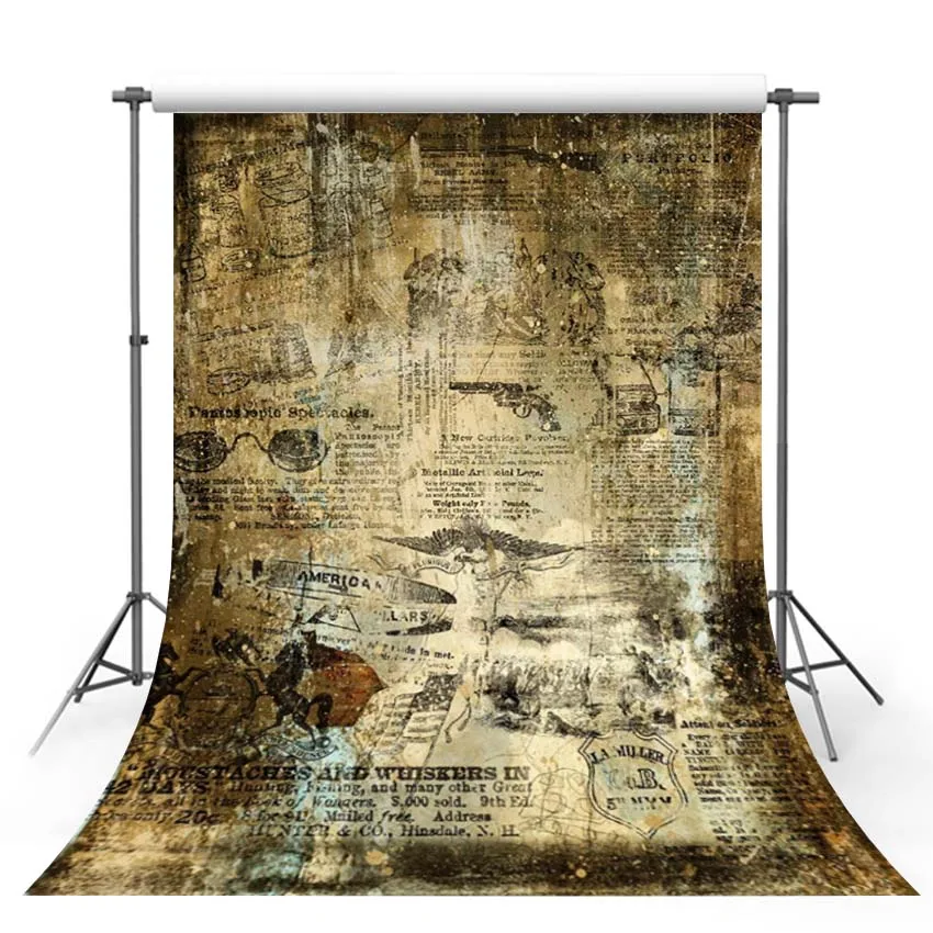 

Vintage Old Grunge Newspaper Wall Retro Custom Photo Studio Backdrop Background Vinyl Photography Backdrop