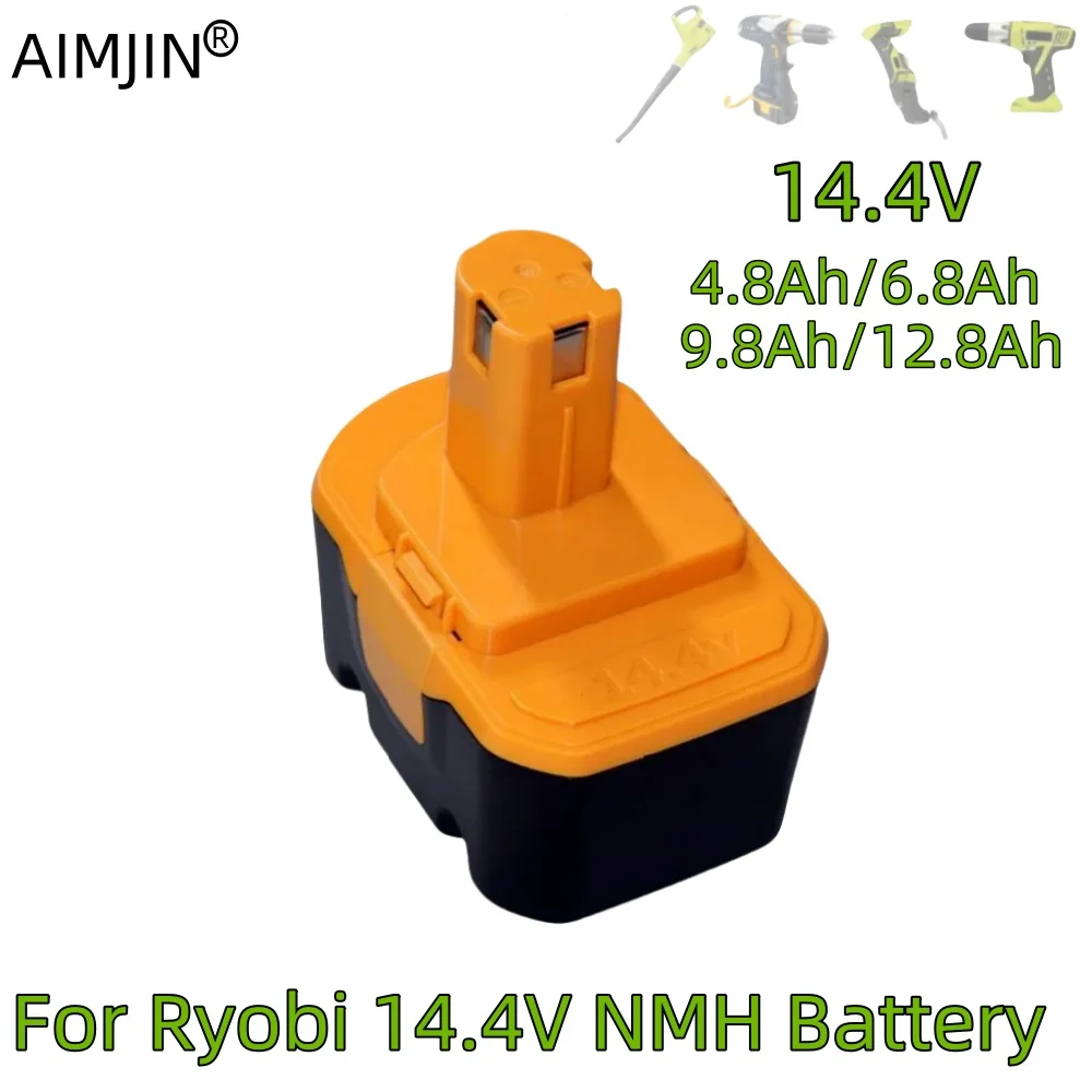 

14.4V 4.8/6.8/9.8/12.8Ah replaceable NIMH battery, suitable for Ryobi cordless drill tool R10521 RY6201 RY6202 130224010