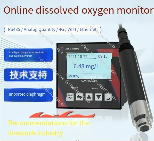 Fluorescence Dissolved Oxygen Sensor Aquaculture Detection Water Quality Hardness PH Conductivity Online Automatic