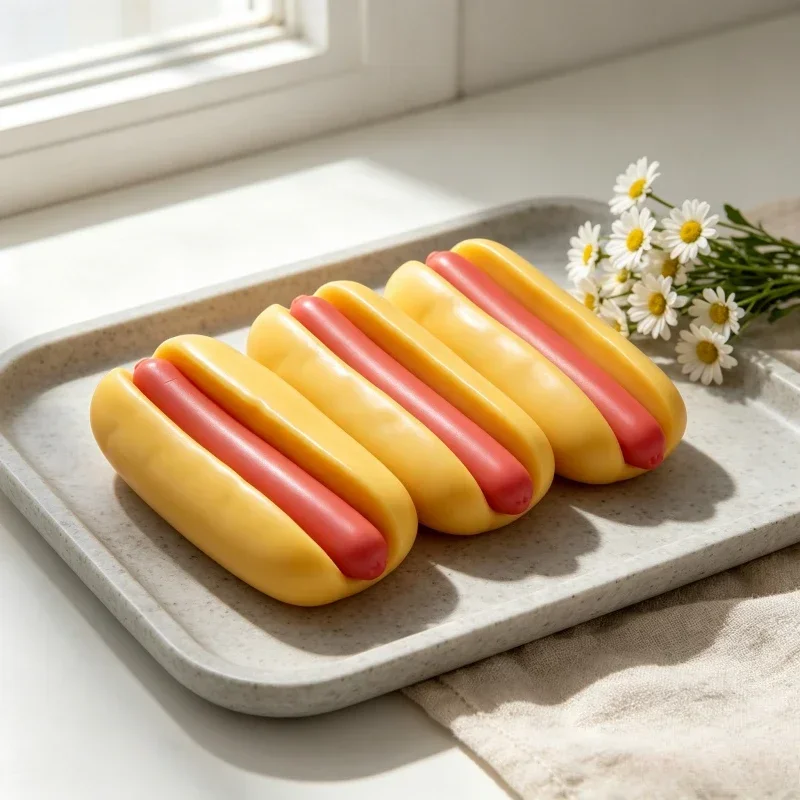 Hotdog Buns Crunchy Handmade Ball Squishy Stress Ball Squishy Squeeze ASMR Sensory ADHD Anti Stress Relief Fidget Toys 스퀴시 view 4