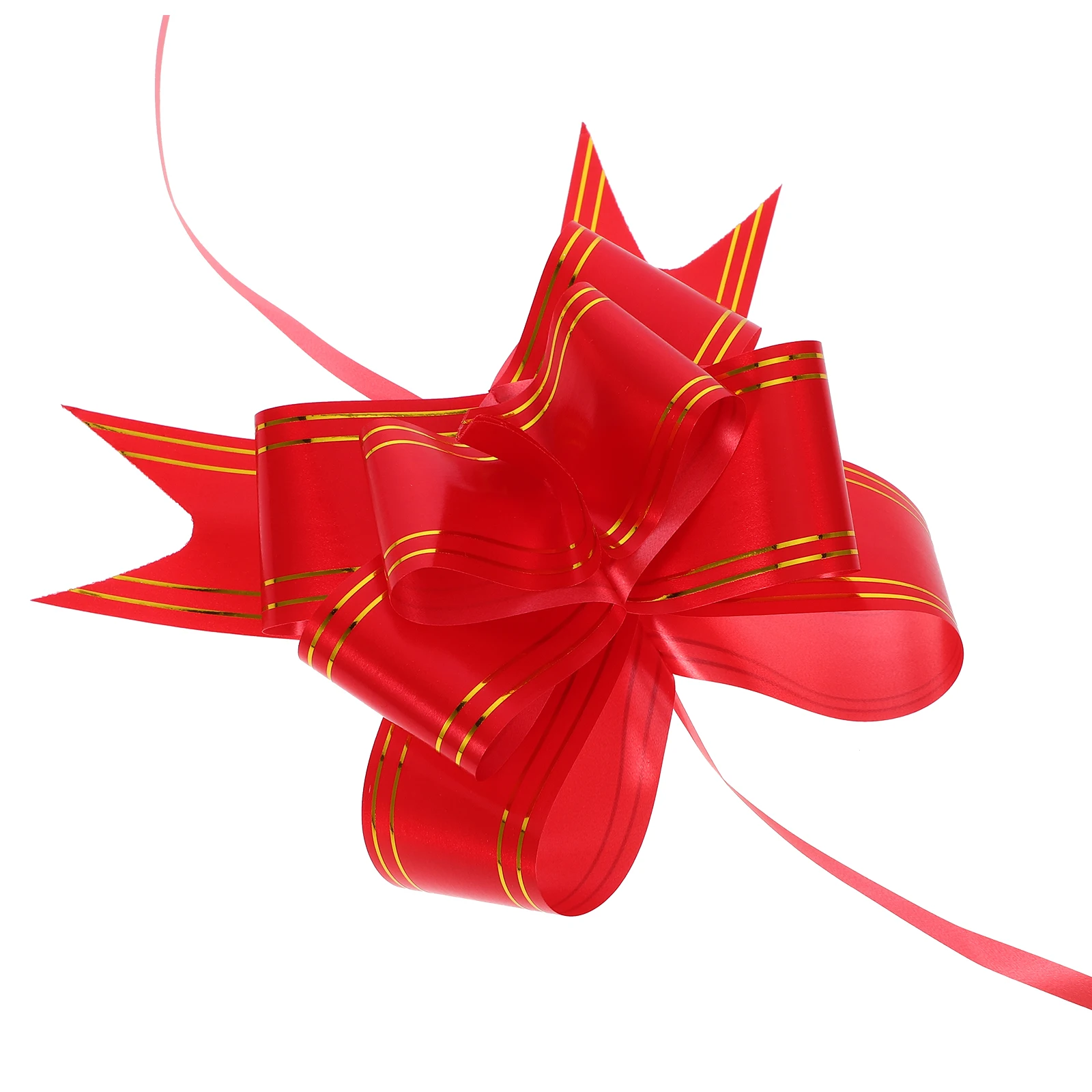 

100 Pcs Gold Edge Hand Drawn Flower Pull Bow Knot 4 5cm Red Wedding Car Packing Decors Gift Bows Party Ribbons