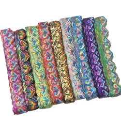 Embroidered Sequins Lace Ribbon Tape, Trim Sewing Crafts Flower, Bohemia Garment Accessories, DIY Fabric, Yards per Roll