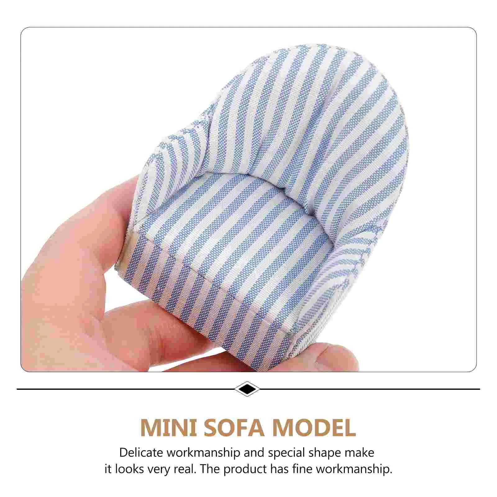 Mini dom Sofa Wystrój w paski Miniaturowy model ozdoby Meble dziecięce