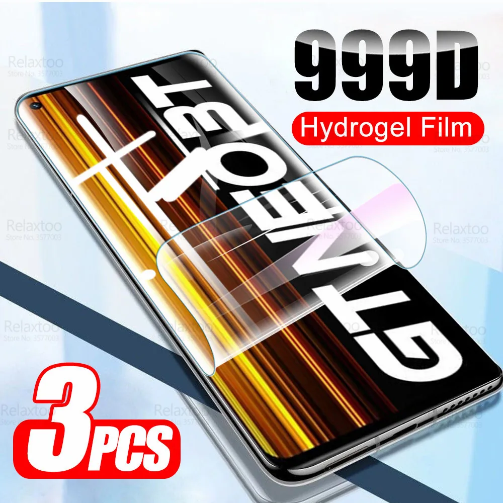 3Pcs 999D Glue Curved Soft Films For Realme GT Neo 3T Hydrogel Film Ralme GTNeo 3T Neo3T GTNeo3T 2022 Screen Protector Not Glass