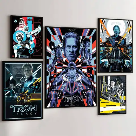 T-Tron L-Legacy Movie Self-adhesive Art Poster Fancy Wall Sticker For Living Room Bar Decoration Vintage Decorative Painting