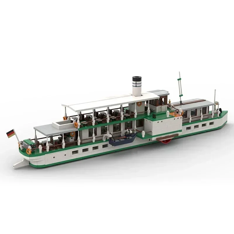 Port Transport Ship Model Moc Building Bricks Axony Steam-Ship Technology Modular Blocks Gifts Christmas Toys DIY Sets Assembly