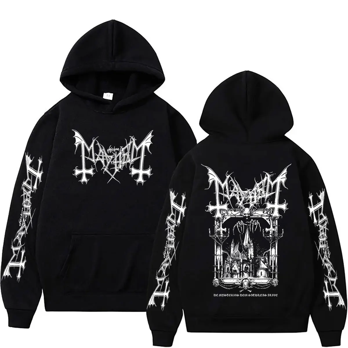 Rock Band Mayhem De Mysteriis Dom Sathanas Hoodie Men Women Death Black Metal Hooded Tracksuit Male Fashion Gothic Punk Hoodies