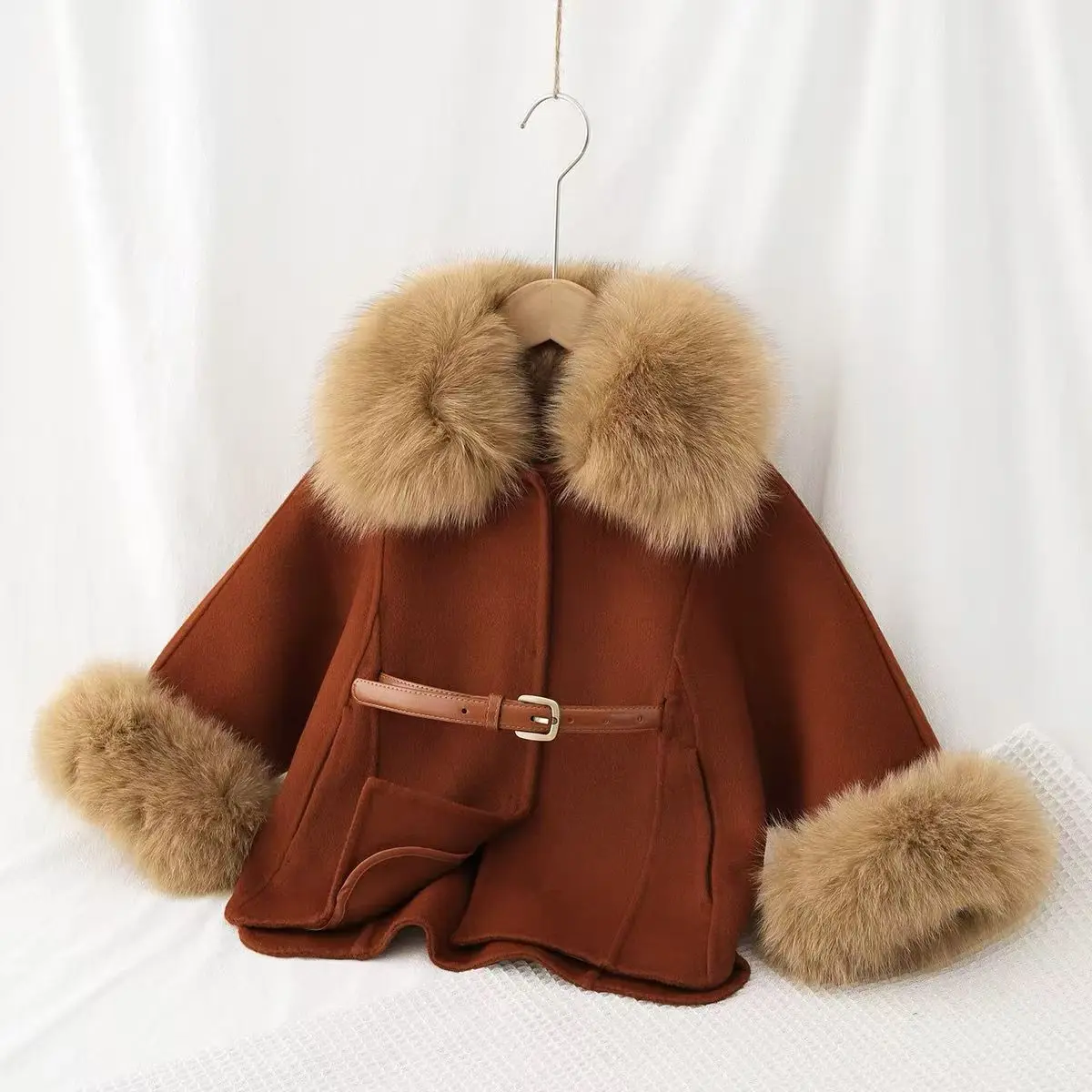 Girls' Double-sided Wool Coat Autumn And Winter New Style Children's Clothing High-end Customized Children's Baby Woolen Coat