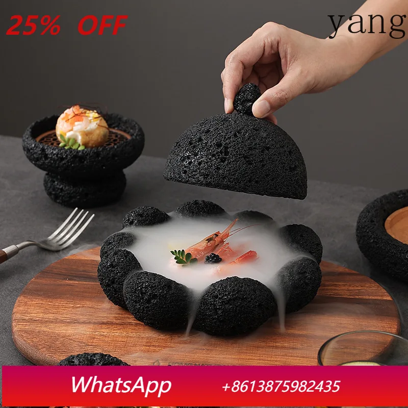 

Japanese Tableware Rock Sushi Plate Coal Ball Volcanic Stone Swing Plate Steak Plate Hotel Creative Dining Sushi Dish