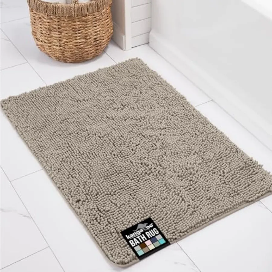 

Bathroom Rugs Chenille Soft Absorbent Bath Rug Shaggy Shower Mat Quick Dry Machine Wash Bathmat Plush Carpet Mats for Tub Batht
