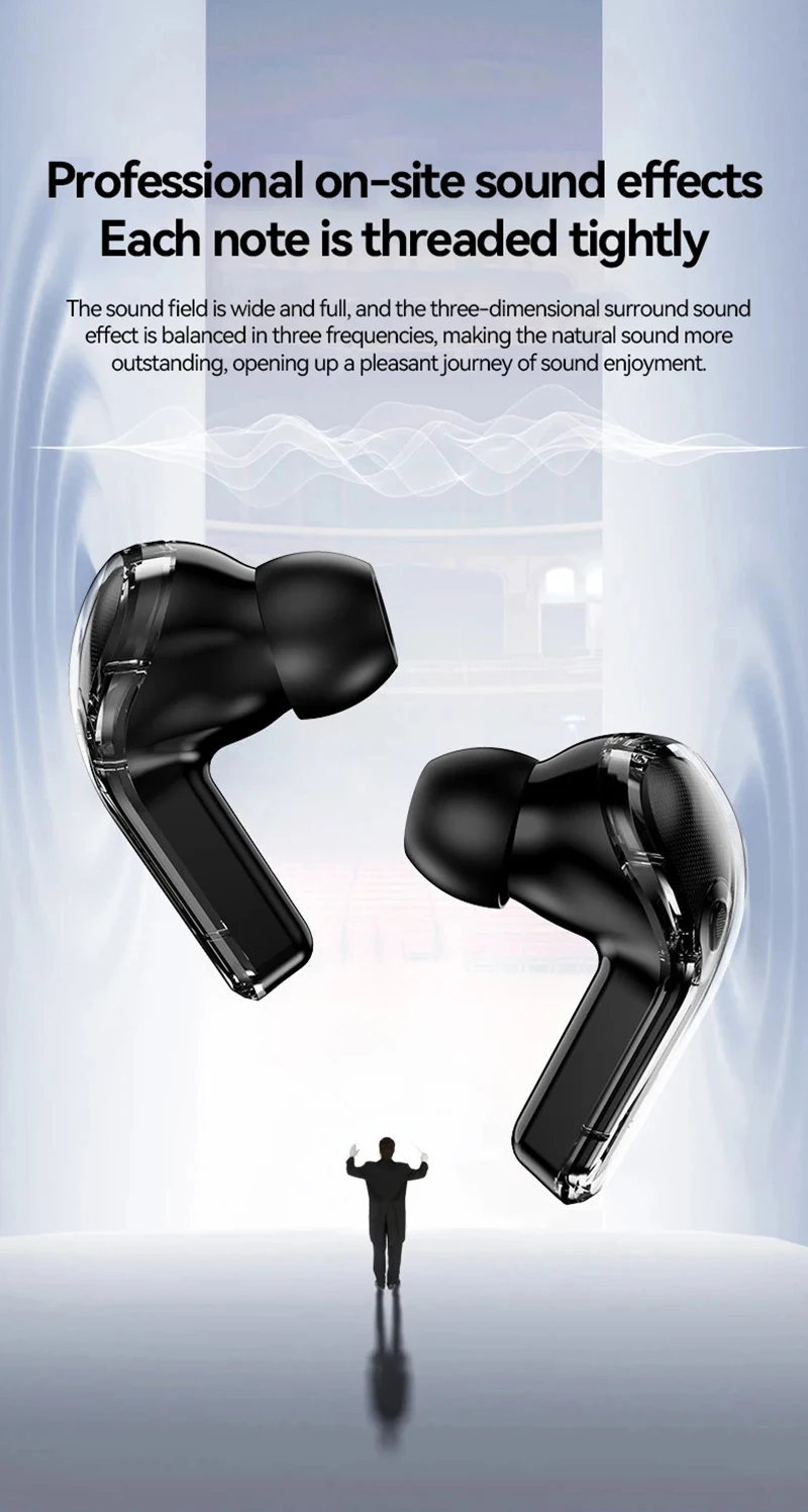 Air Max Wireless Bluetooth headsets In Ear Earphones Stereo Soundtrack Microphone  LCD Full-Color Touch Screen Noise Reduction