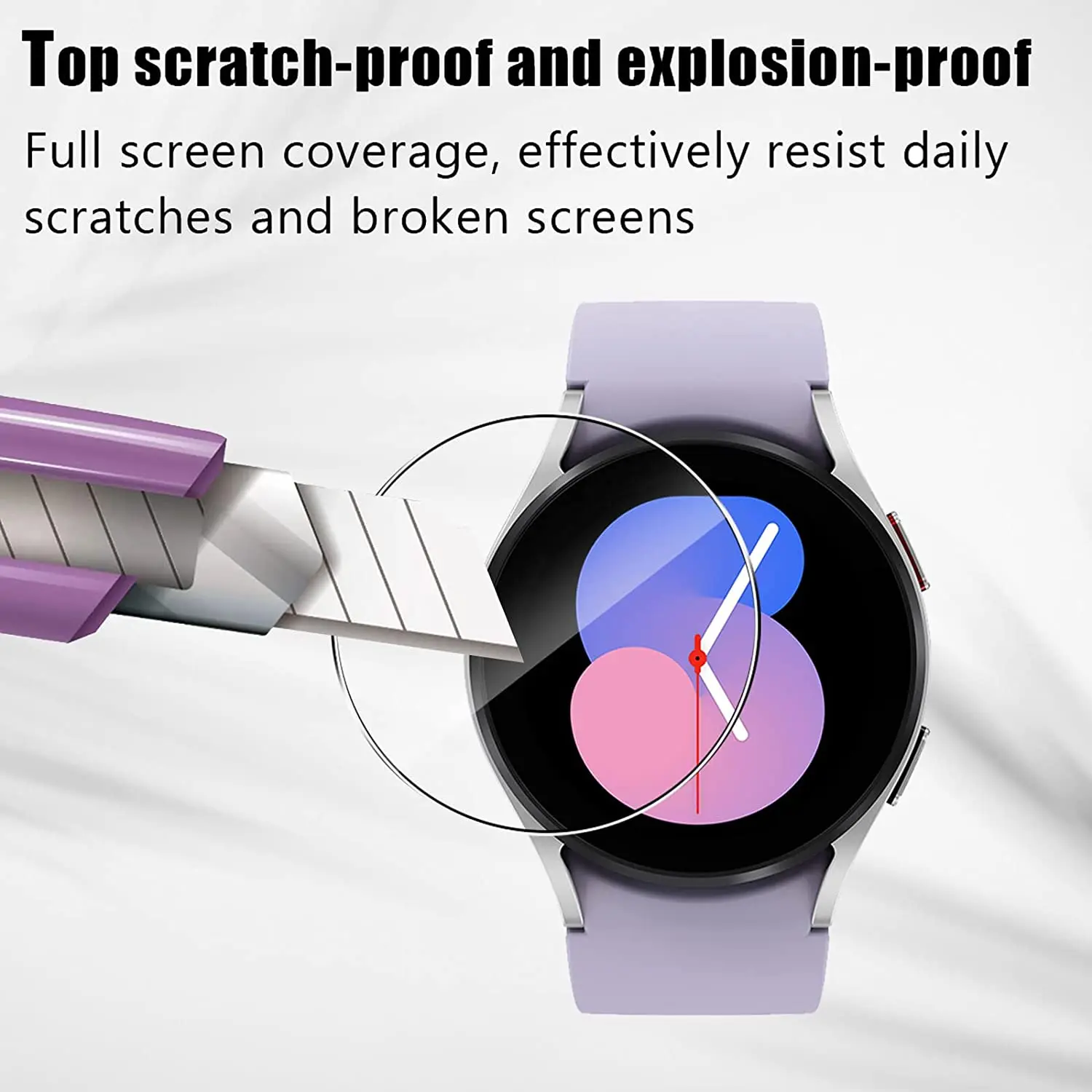 3Pcs Tempered Film For Samsung Galaxy Watch5 40mm 44mm Scratch Resistant Smart Watch Screen Protector For Galaxy Watch5 Pro 45mm