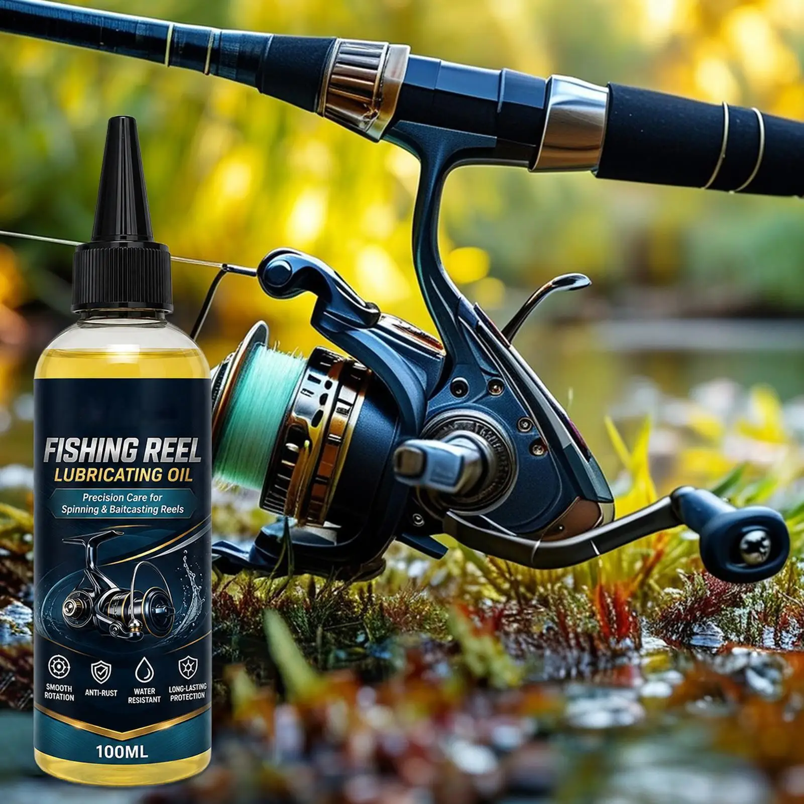 Fishing Reel Grease 100ml Heavy Duty Rustproof Bearing Cleaner With Dropper Reel Grease And Oil For Garage Lock Sewing Treadmill