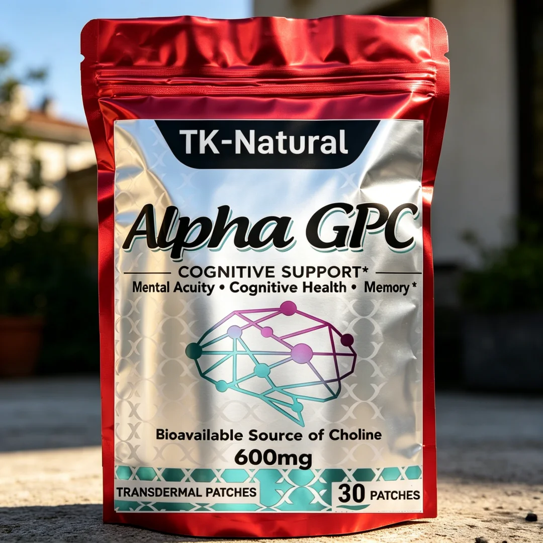 30 Patches Alpha GPC Choline Transdermal Patches Cognitive Enhancer for Memory, Brain Health & Focus