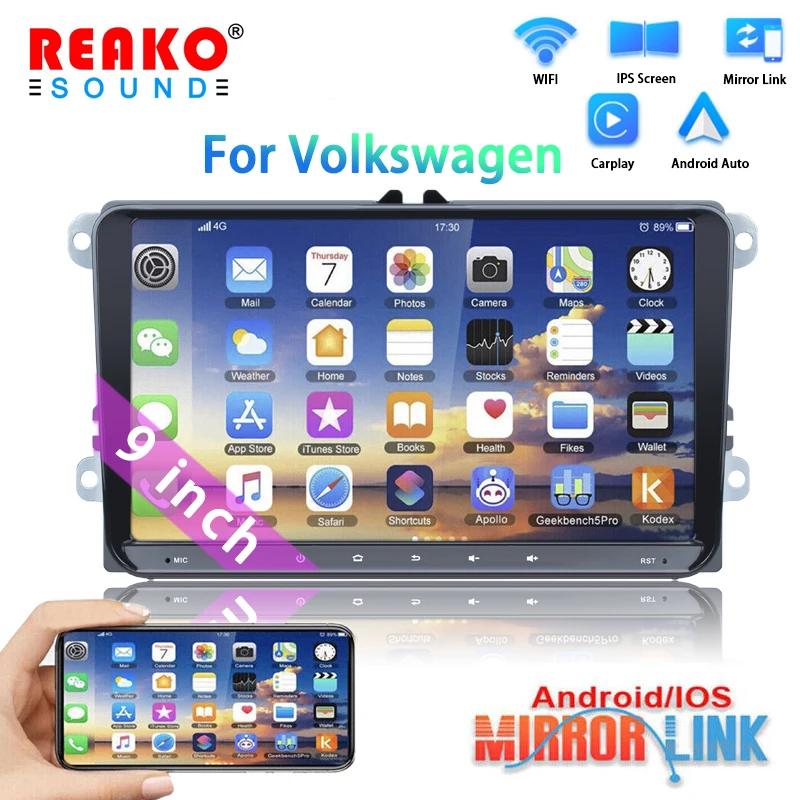 

REAKOSOUND Android11 2 Din Multimedia Car Player For VW / Volkswagen Skoda Octavia golf 5 6 touran passat B6 polo Jetta Coche