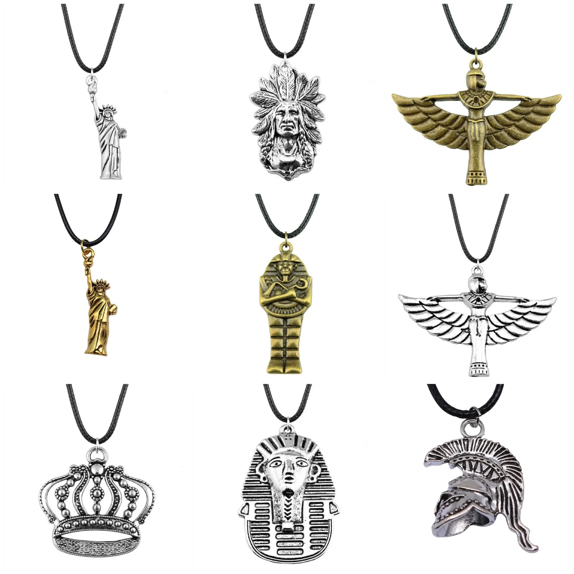 Chief Pharaoh Egyptian Vintage Symbol Necklaces Pendant Necklaces With {CHAIN} For Women Fashion Jewelry