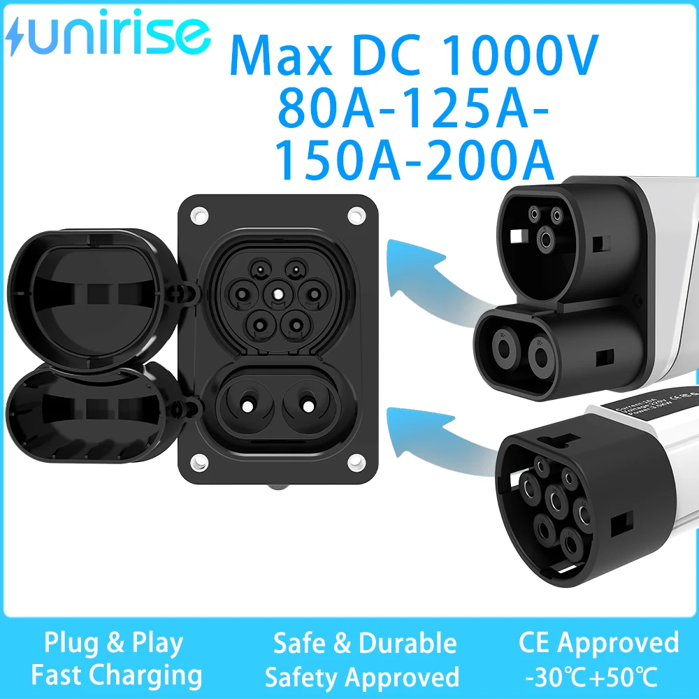 CCS2 كومبو 2 المقبس 80A 125A 150A 200A EV سيارة كهربائية الجانب شحن المقبس ل Type2 CCS2 موصل السيارة الكهربائية
