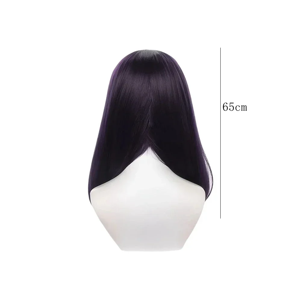 Wig Rambut Sintetis Tahan Panas Anime Wig Cosplay Iori Utahime Panjang Lurus Ungu Tua