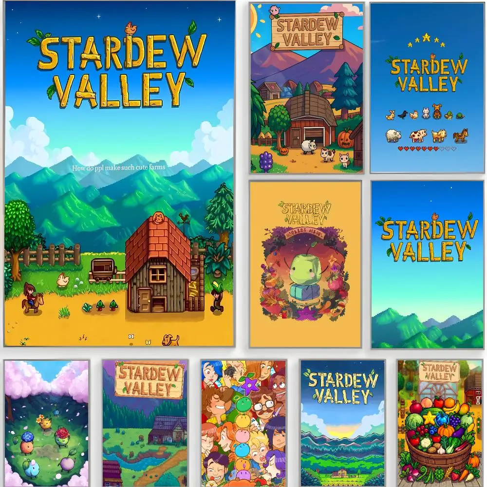 Farming Game S-Stardew Valley Poster Classic Wall Art  Home Decor  Peel and Stick Unframed