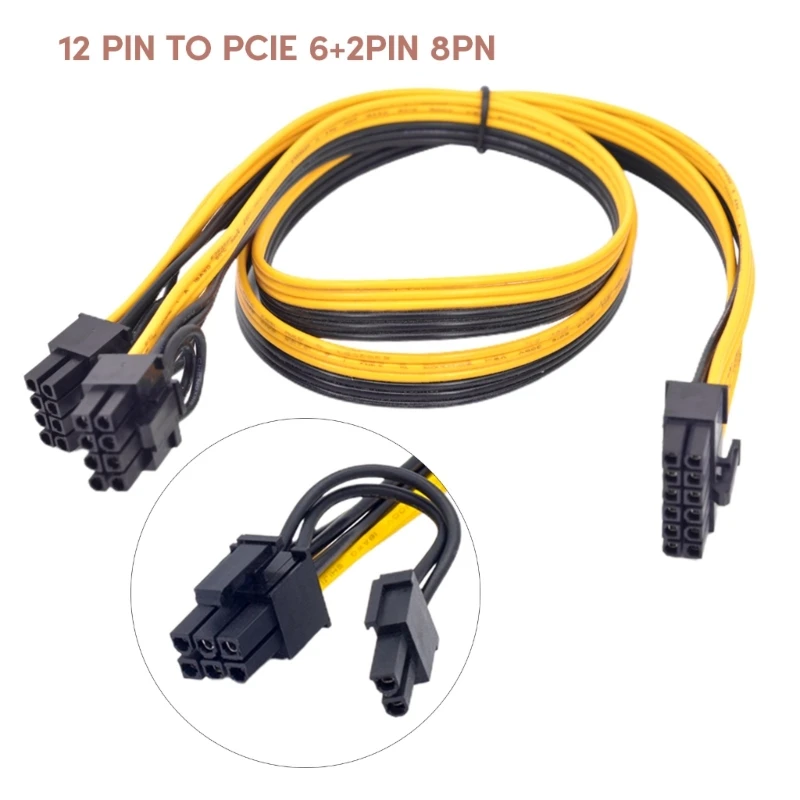 12Pin GPU Power Supply Adapter Cable 18AWG 12Pin to Two PCIE 8Pin 6+2pin Graphics Card Connector Modular Power Cord Dropship
