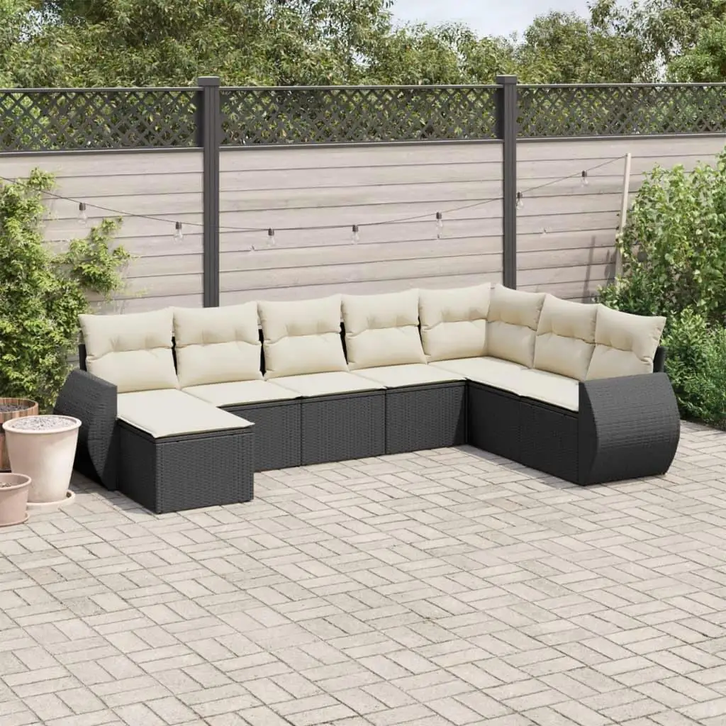 

Outdoor Garden Sofa Set Black Cushions Modern Design Patio Furniture Comfortable Seating for Home Balcony Terrace Relaxation