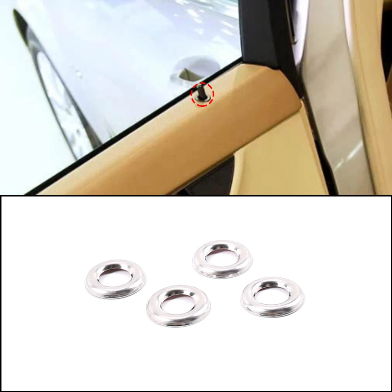 

x4 Aluminum alloy Door bolt door lift decoration ring For Mercedes-Benz C-Class W204 2008-2013 Car interior accessories