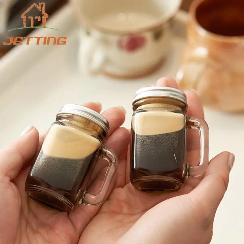 1Pc Mini Mason Jar for Jam Honey Portable Leakproof Coffee Milk Juice Bottle with Lid Home Party Bar Vodka Spirits Shot Glass