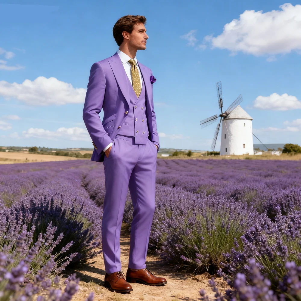 

Мужской приталенный смокинг для выпускного вечера, комплект из 3 предметов с пиковыми лацканами, жилет и брюки - свадебный костюм жениха, деловой костюм для вечеринки Homme