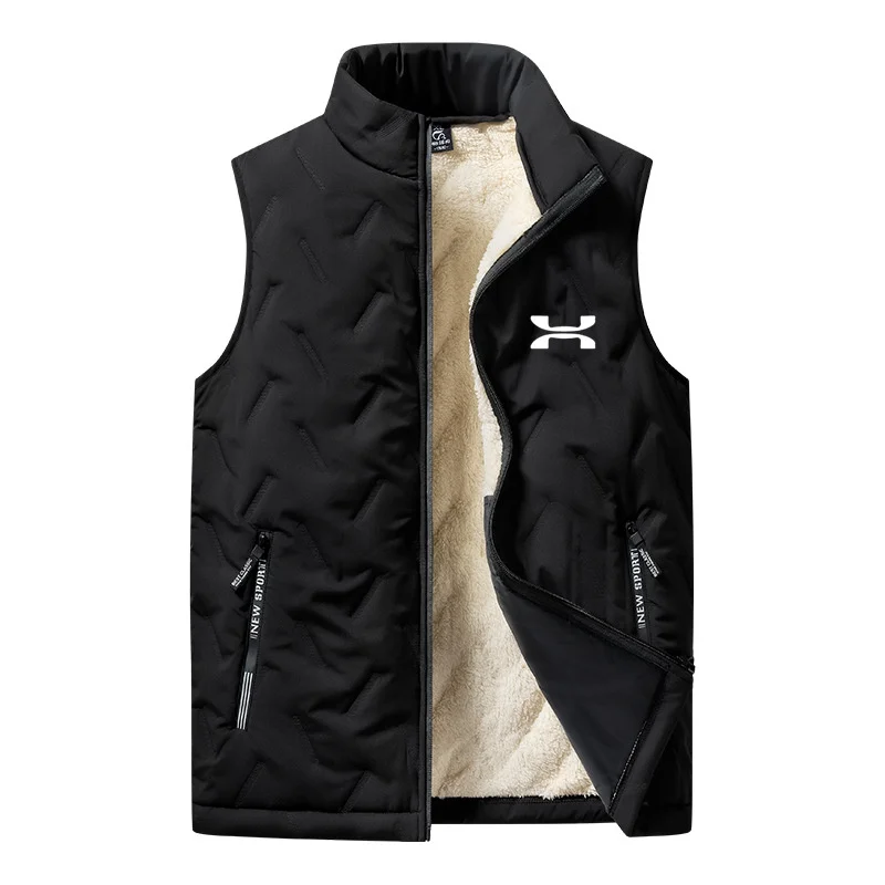 Men\'s vest jacket, warm sleeveless jacket, winter waterproof zipper jacket, autumn stand collar casual vest brand clothing, cold