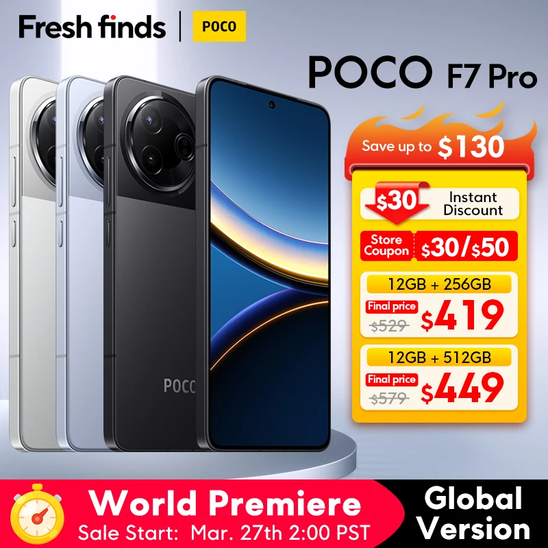 【World Premiere】POCO F7 Pro Global Version Smartphone Snapdragon® 8 Gen 3 50MP dual camera with OIS 90W HyperCharge 5G NFC