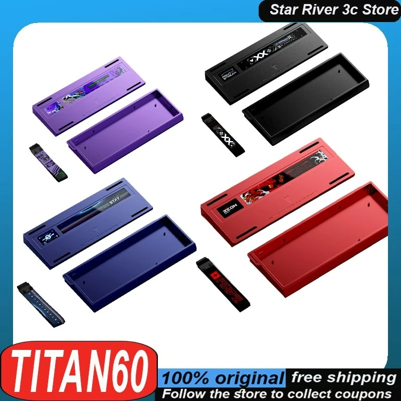

Titan Nation TITAN60 Aluminum alloy shell For Mechanical Keyboard Creative Backboard With a ribbon Customized game accessories