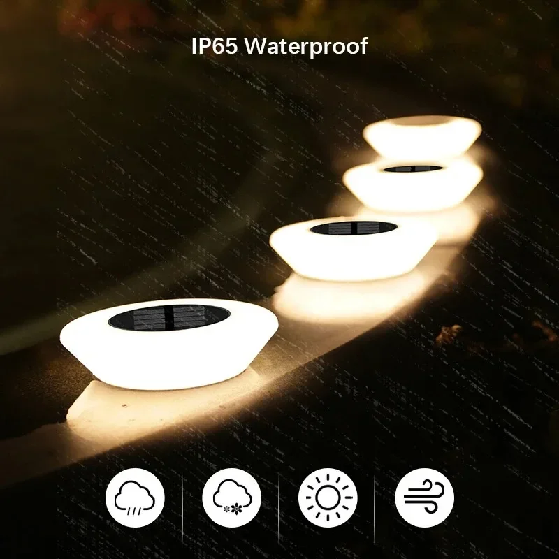 4Pack Solar Lights,Outdoors Lamp,360° LED Floor Lights IP65 Waterproof with On/Off for Garden,Yard,Backyard,Driveway,Patio,Lawn