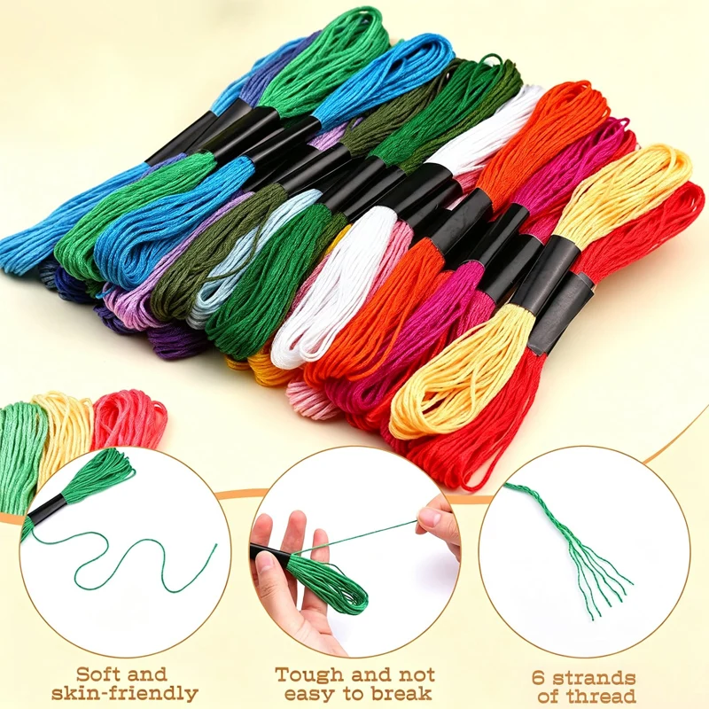 Embroidery Thread Floss 12/24/36/50/100/200Colors Quilting Thread Skeins Friendship Bracelet String Thin Yarn Sewing Patterns