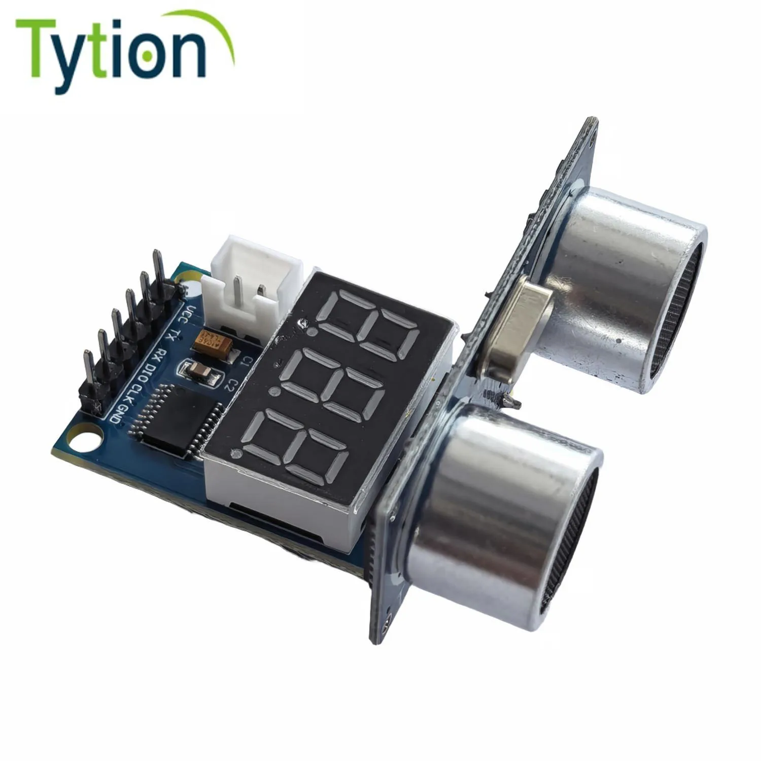 Ultrasonic Ranging Module Test Board Displays with 3-digit Digital Tube