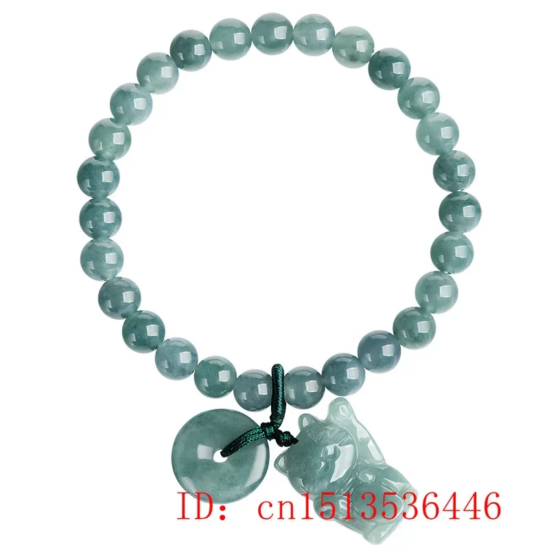 Burmese Jadeite Fortune Cat buckle Bracelet Jade Talismans Natural Blue Women Accessorie Chinese Fashion Luxury Jewelry Designer