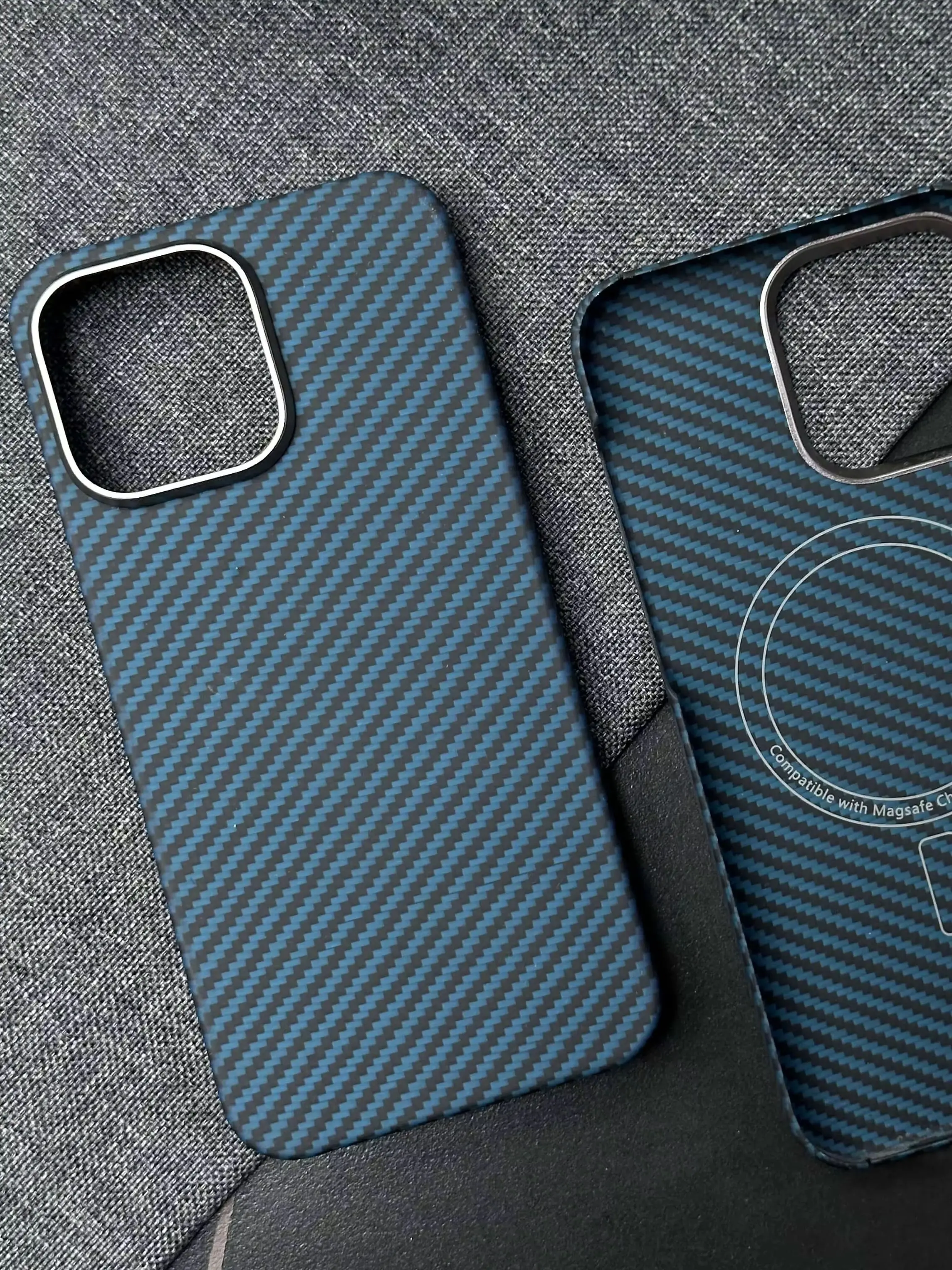 Etui z włókna aramidowego Kevlar 600D 1500D do iPhone 15 Pro Max, magnetyczne etui Magsafe, ultracienka, twarda obudowa, odporne na wstrząsy. — zdjęcie produktu 7