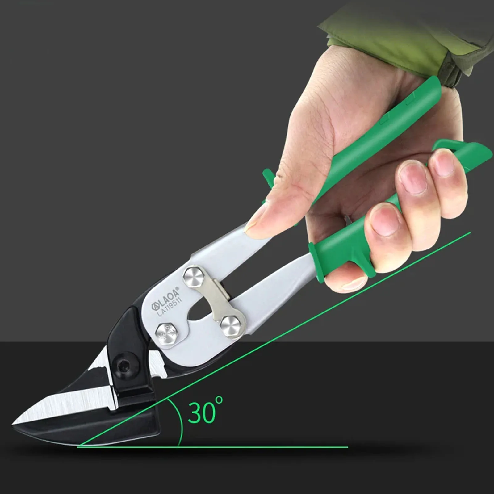 Flat Head Iron Sheet Scissors Stainless Steel Iron Sheet Cutting Shears Powerful CR-MO Chromium-Molybdenum Steel Blade