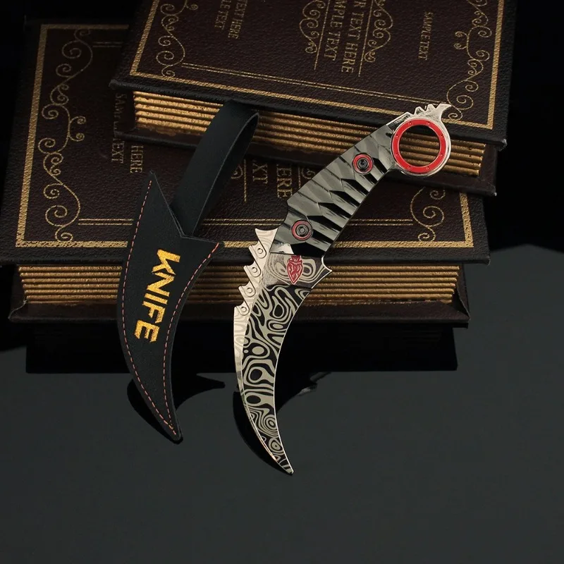 18cm Arena Breakout Last Quarter Claw Knife Metal Model with Holster Game Infinite Karambit Militery Knives Safety Prop Toy Boys