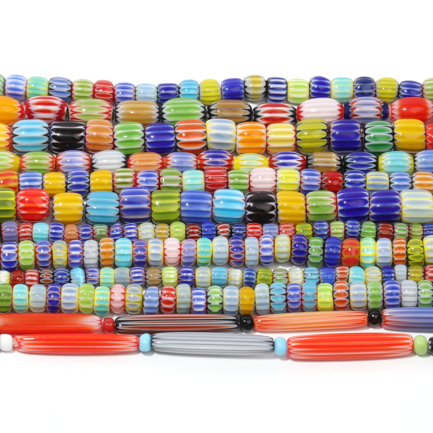 Colorful Nepal Lampwork Glass Seed Beads Charms Fashion Loose Spacer Beads for Jewelry Making DIY Earring Necklace Bracelet