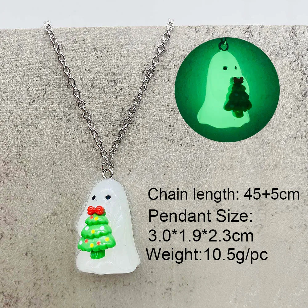 New Christmas Earrings 3D Stereo Luminous Ghost Christmas Tree Gingerbread Man Snowman Resin Earrings for Women Jewelry Gift