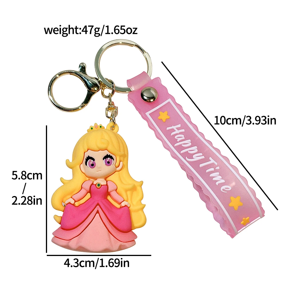 Disney's beautiful princess series keychains, car keychains, cute and interesting personalized bag decorations, pendants with co