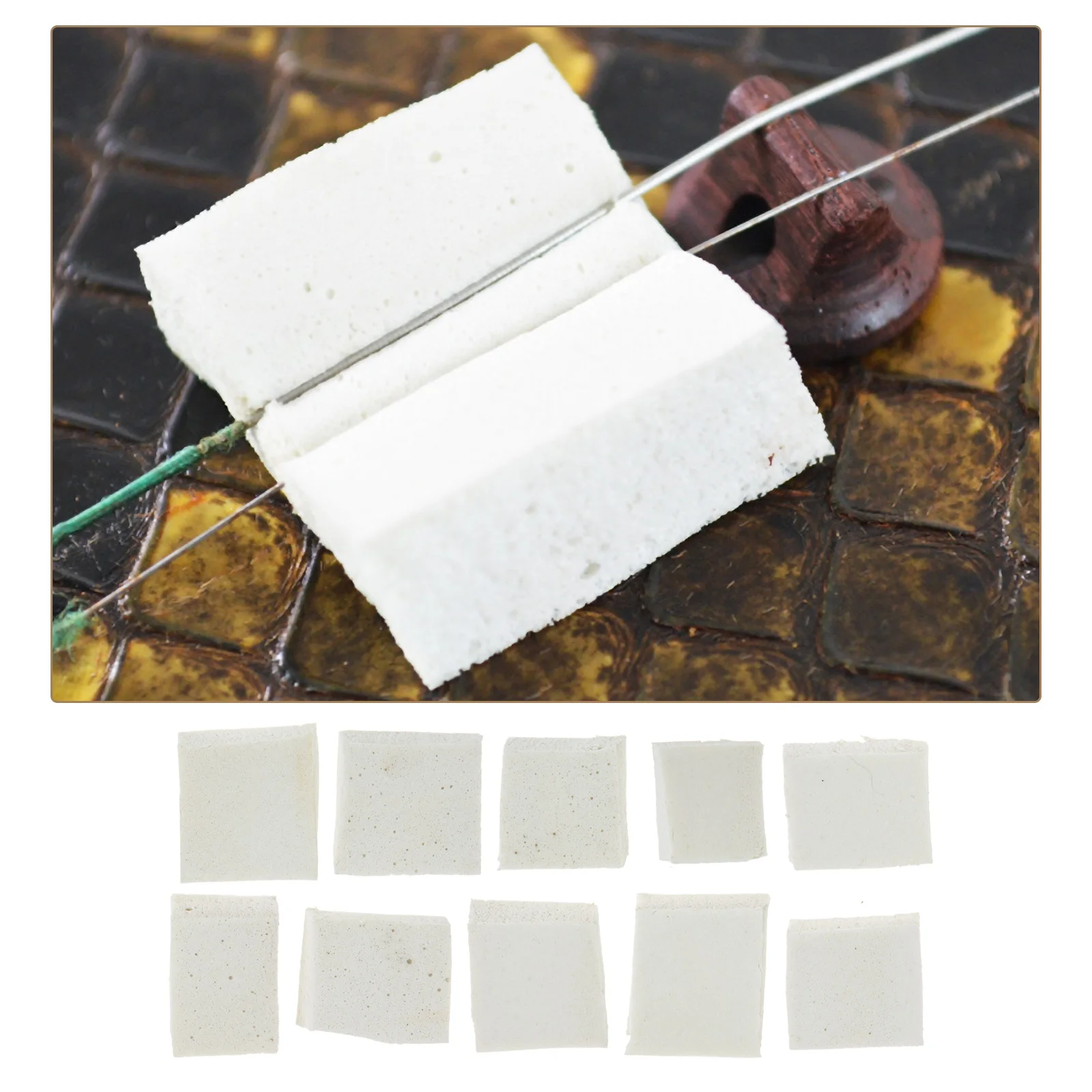 

10 Pcs Erhu Sponge Pad Sound Filter Sordine Instrument Accessory Guitar Sponges White Practice Mute