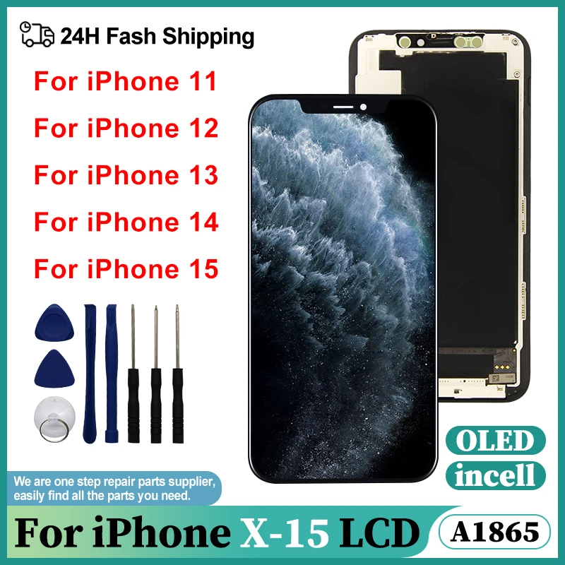 OLED Display For iPhone X XR XS Max LCD Touch Screen Digitizer Assembly For iPhone 11 12 Pro Max Display 13 Pro Max 14 Plus 15