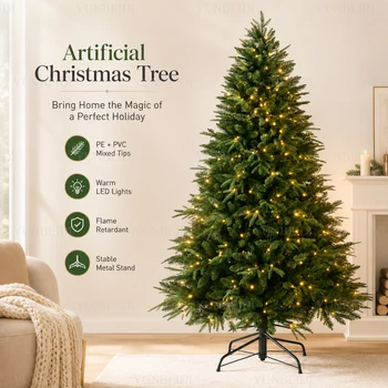 Pre-Lit Green PE & PVC Christmas Tree 1