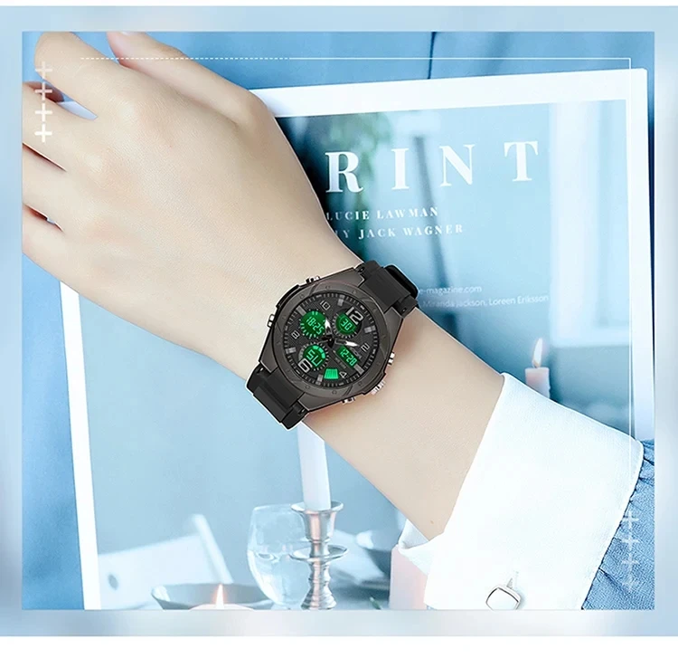 SANDA Luxury New Ms LED Digital Sport Watch Fashion Casual Women Girl Military 50M Waterproof Quartz Ms. Wristwatches