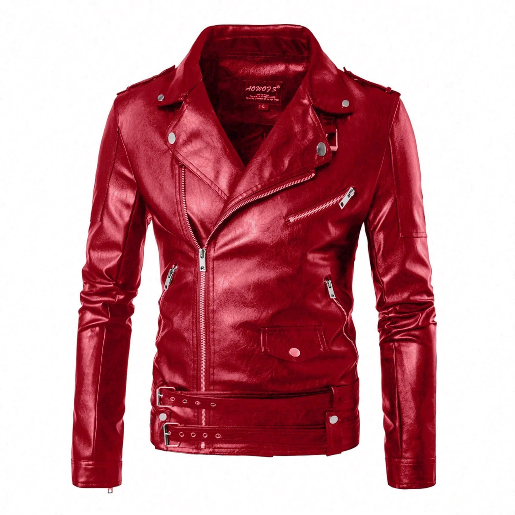 

Осенне-зимняя новая роскошная модная мужская мотоциклетная кожаная куртка в стиле панк, облегающая кожаная куртка, мужской топ