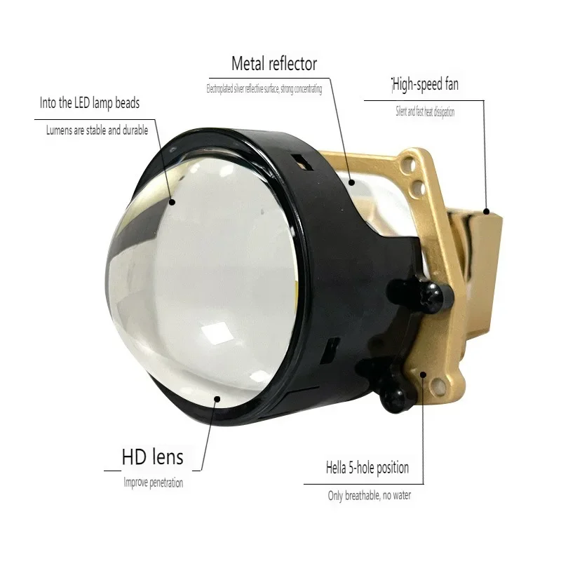 

Hella 5 brackets universal Car Headlight Retrofit with 3 inch Bi LED Projector Lens and Accessories