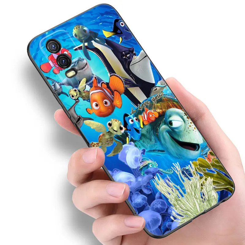 Disney Finding Nemo Dory Black Silicone Phone Case For Vivo V27 V29 e V30 X80 X90 Pro Y17 Y21 Y22 Y33 S Y16 Y20 Y27 Y35 Y36 Y55