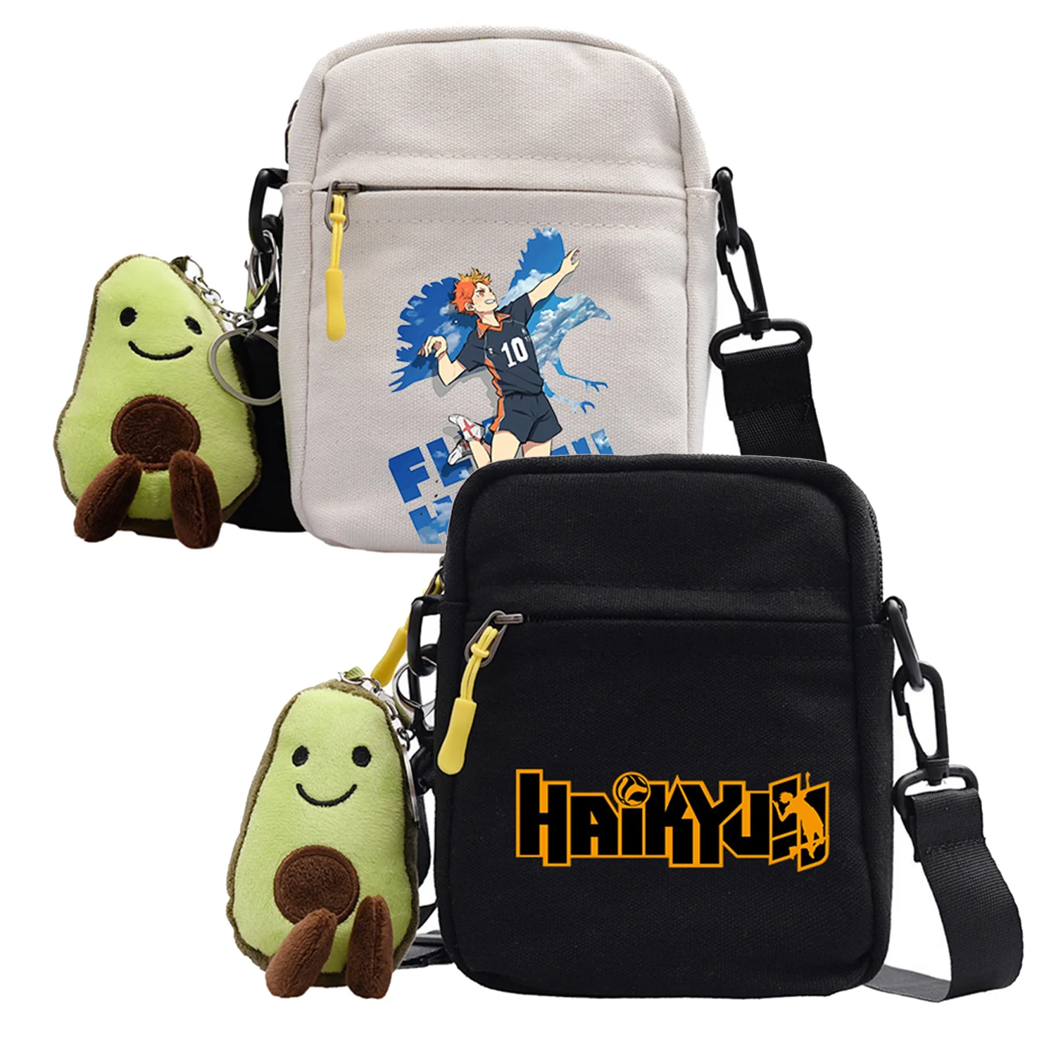 Haikyuu Shoulder Bag Anime Printed Adult Children Portable Crossbody Square Pack Phone Key Storage Bags Hinata Shoyo Cute Bag