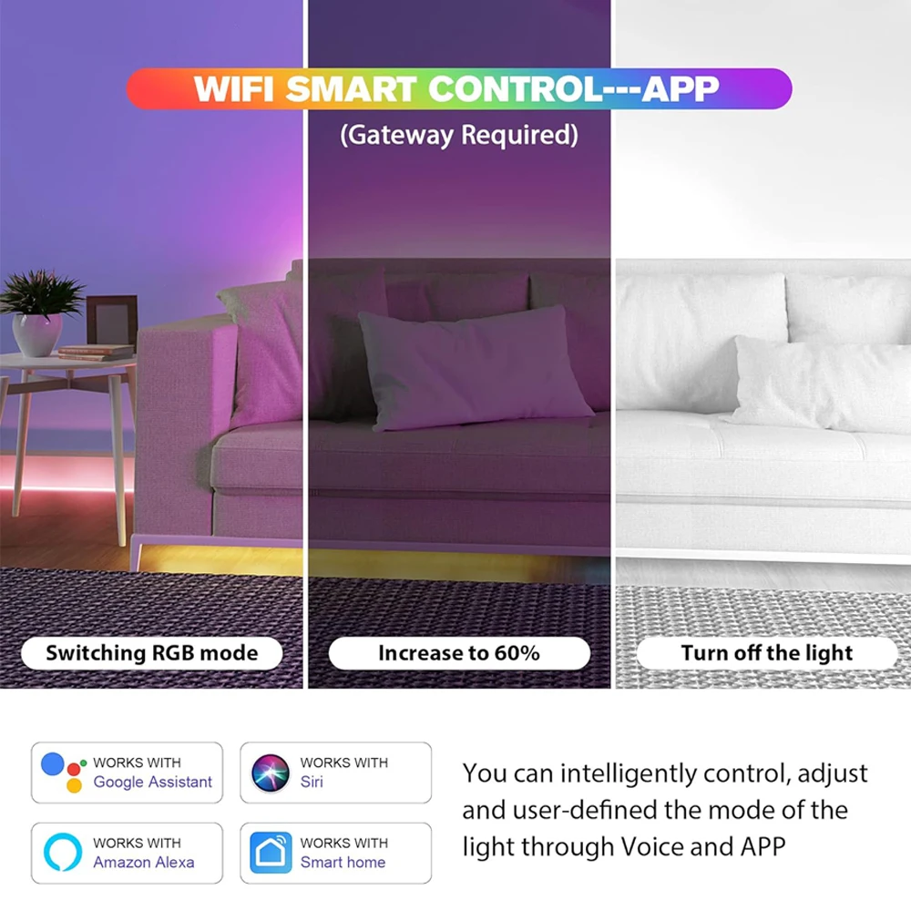 Matter WIFI RGBCCT LED Controller Homekit APP SIRI Voice Smart Control DC12V 24V Dimmer for Indoor Lighting  Apple Google Home